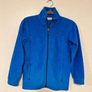 Columbia Blue Full Zip Fleece Jacket –Kids Size 10/12 (Medium) – Good Condition